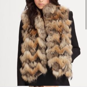 Theory Chevron Fur Vest P/Sm